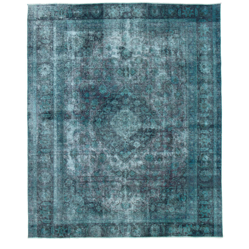 Tapis sarcelle couleur transition 9 pi 8 po x 11 pi 8 po