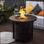 Foyer de table au gaz propane 30 po, foyer rond en acier de 50 000 BTU pour la terrasse extérieure - noir