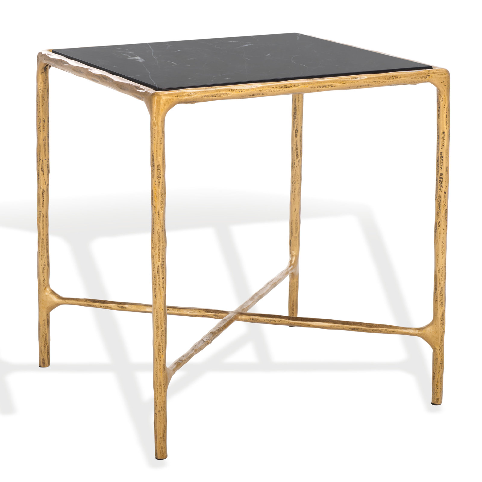 Evelynn 18" End Table, Brass, Black