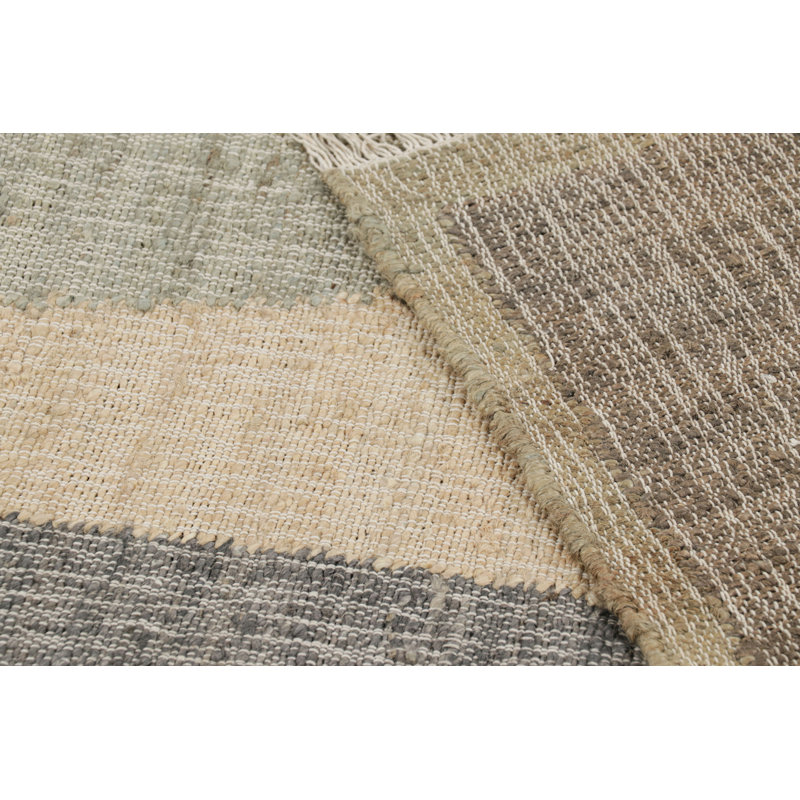 Rug & Kilim’S Flatweave Rug In Beige With Brown, Gray & Green Geometric Patterns, Rectangle 7' x 8'