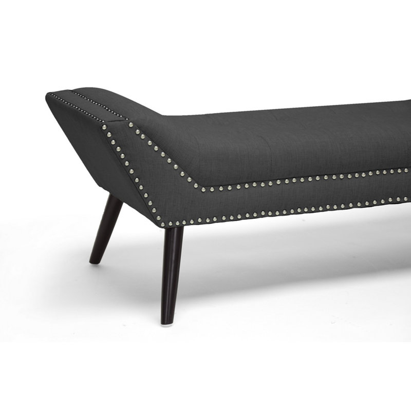 Banc en faux cuir Shanklin, H 17,75 po x l 47 po x P 19 po, Gris
