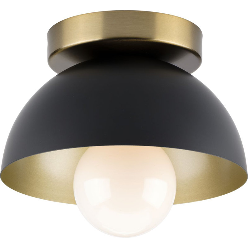 Plafonnier encastré 1 lumière 7,38 po Summy, Bronze brossé, Noir mat