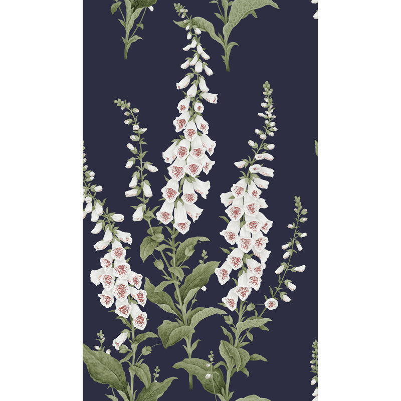  Papier peint Foxglove Midnight, Bleu