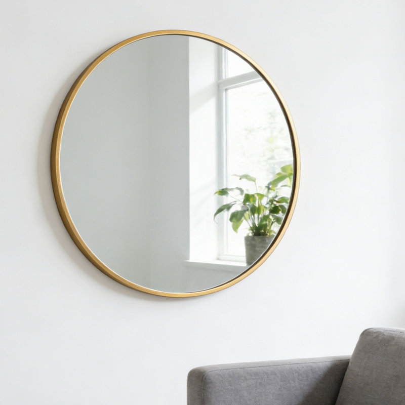 Miroir de salle de bain 28 po, 28 po x 28 po, Doré