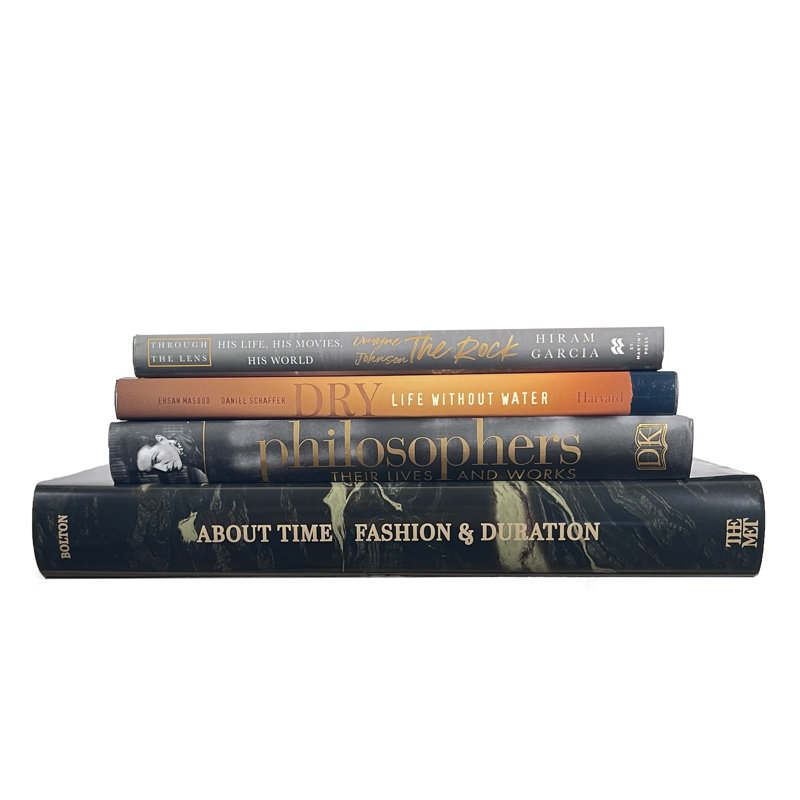 Livres décoratifs - Table basse Godiva - 4 livres noirs et dorés