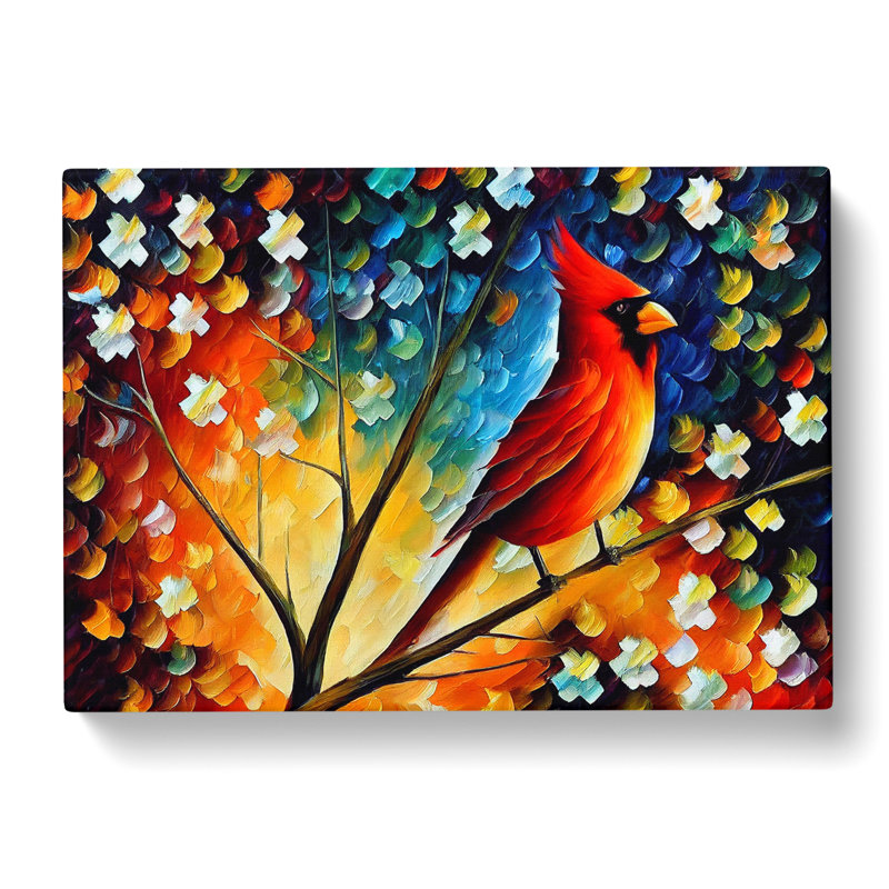 Cardinal Bird Painting Vol.2 - Wrapped Canvas, 35cm H x 50cm W x 3cm D