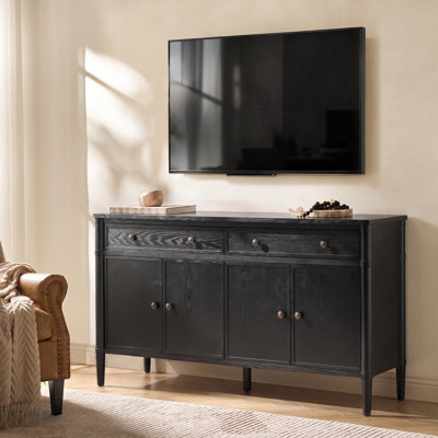 Aggie Transitional 58"W 4-Door 2-Drawer Sideboard with Cable Management and Adjustable Shelves