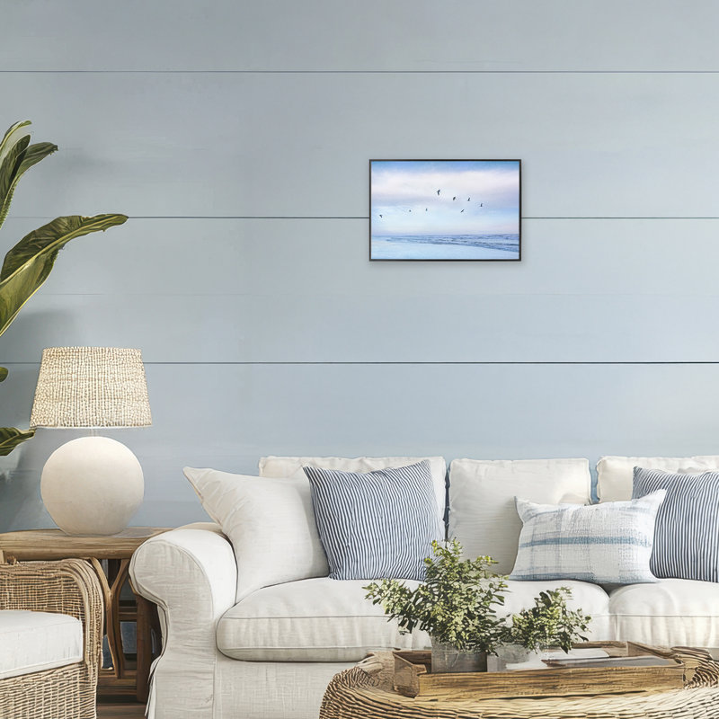 Echoes Of The Shore, estampe numérique, design par Karin Connolly, H 12 po x l 18 po, Giclée encadrée noir minuit