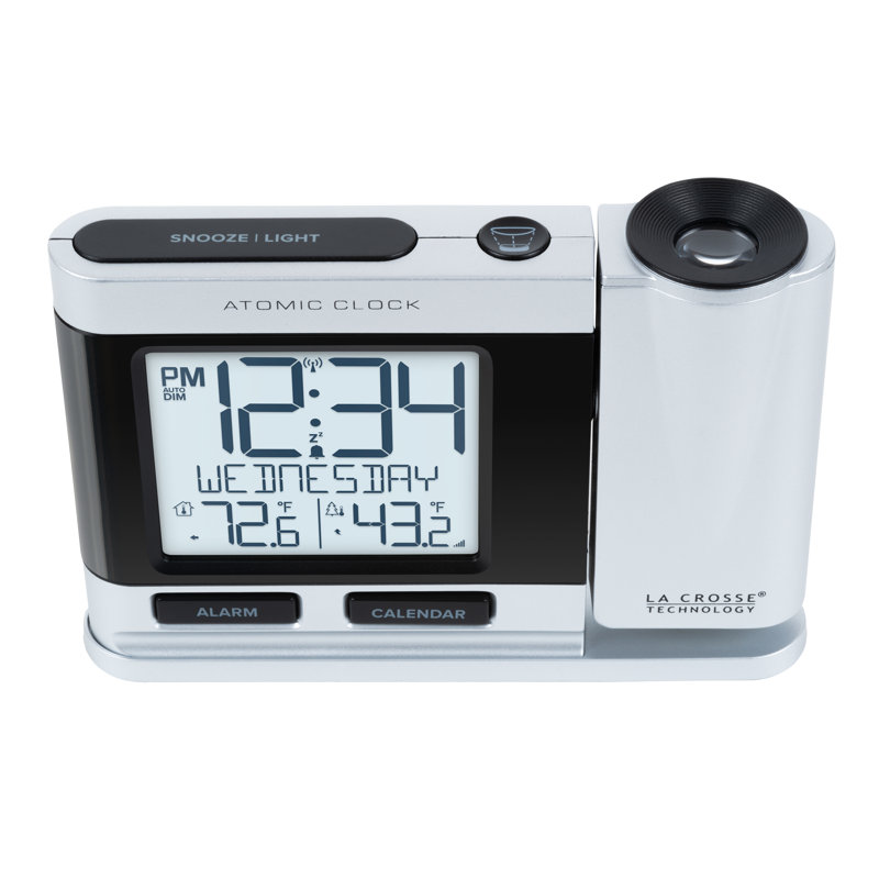 Digital Radio Clock Tabletop Clock with Alarm, Silver