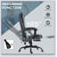 Chaise de bureau avec structure en métal, similicuir, pivotant, soutien lombaire, massage, hauteur réglable-2132307662