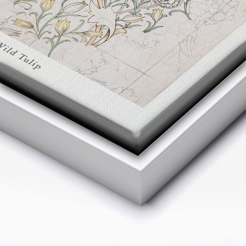 William Morris - tulipe sauvage No2, 24"H x 32"W, Canvas, White Framed