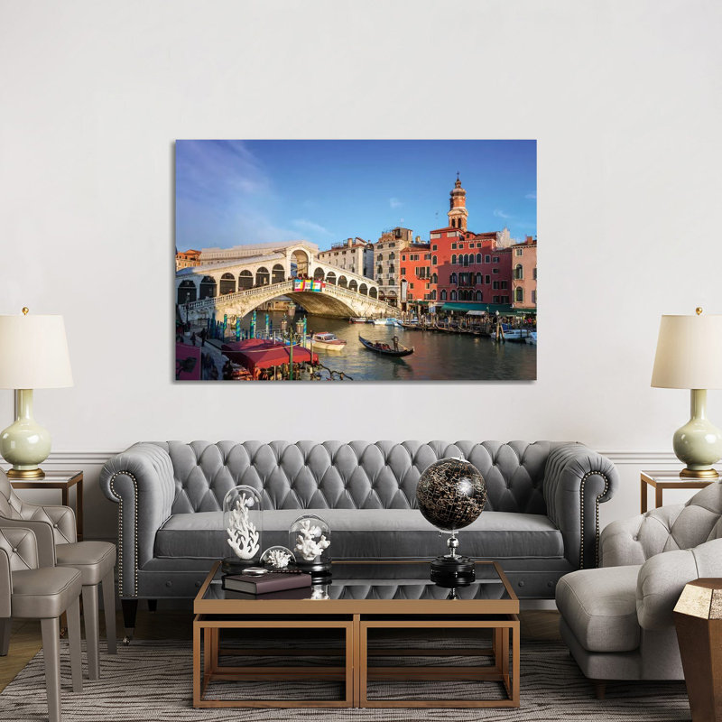 Rialto Bridge On The Grand Canal, Venice by Andrea Stokes - Wrapped Canvas Print, 152.5 cm H x 101.5 cm W
