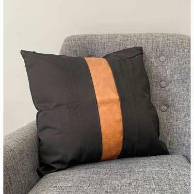 Faux Leather Mix Square Throw Cushion