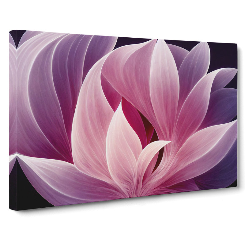 Unreal Modern Flower Art Abstract - Wrapped Canvas Print, 40cm H x 60cm W x 3cm D