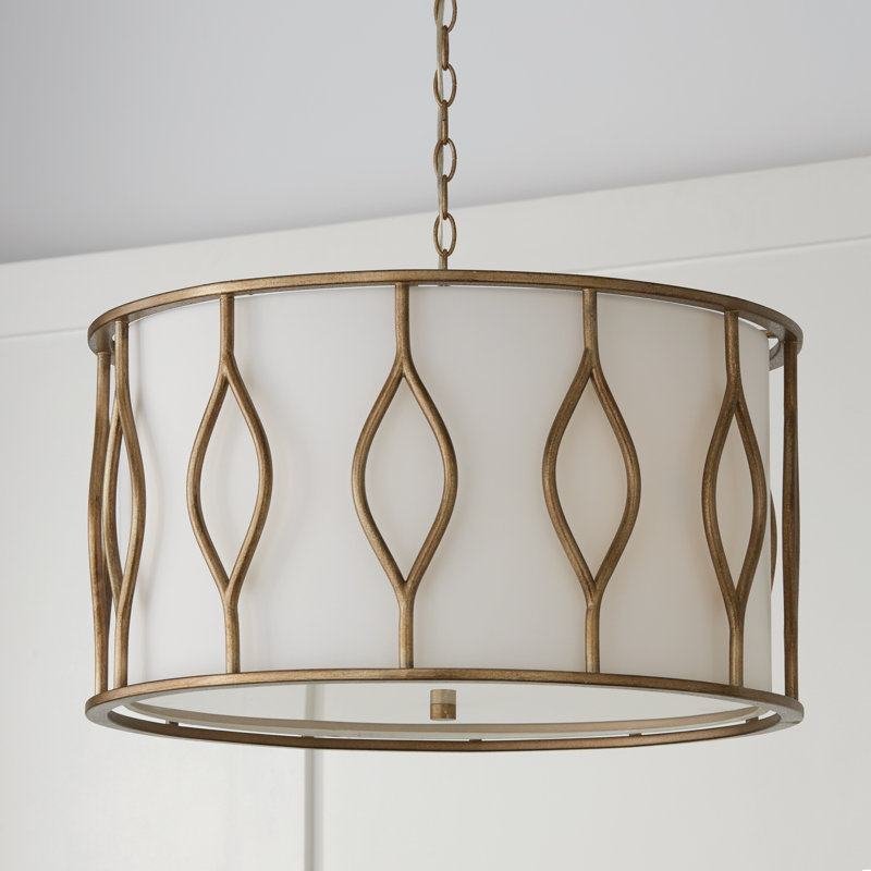Cohen 4 - Light Gold Drum Pendant