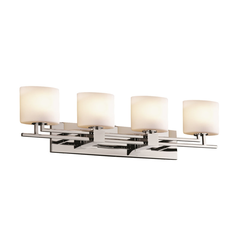 Éclairage pour salle de bain 4 lumières Casson, Chrome poli, Ovale
