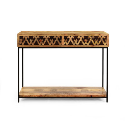 Pendergrass Stella 42" Solid Wood Console Table,Entry table,Hoyer table with metal frames