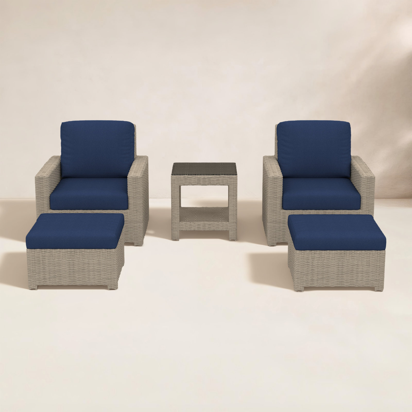 Henri 2-Person Sunbrella® Patio Seating Group, Canvas Navy