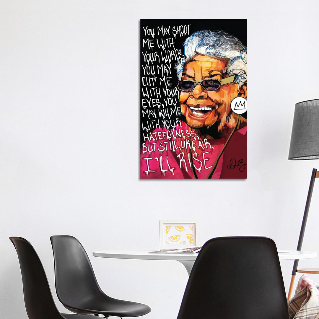 Leinwandbild - Grafikdruck „Maya Angelou” von Domonique Brown