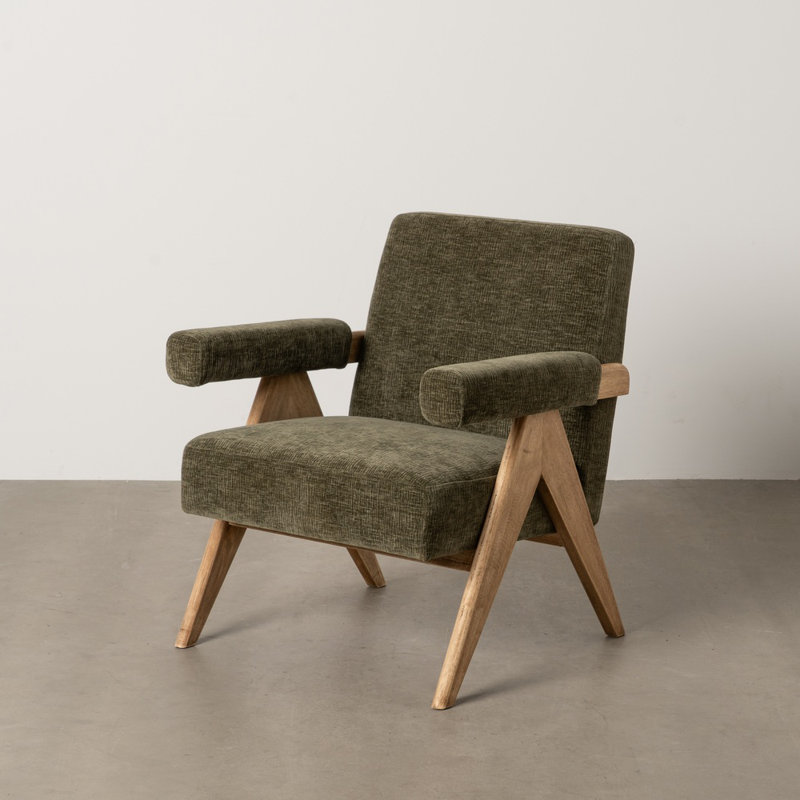 Hamleigh Upholstered Armchair, Green Polyester