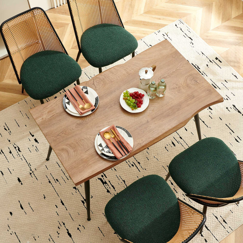 Serene Rectangular Table Set for 4, Green