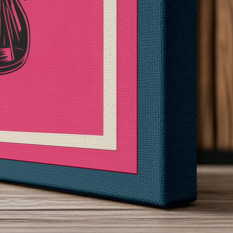 Don't Worry Modern - Wrapped Canvas, 36x24 - 91.4 x 61.0 cm, Teal Border