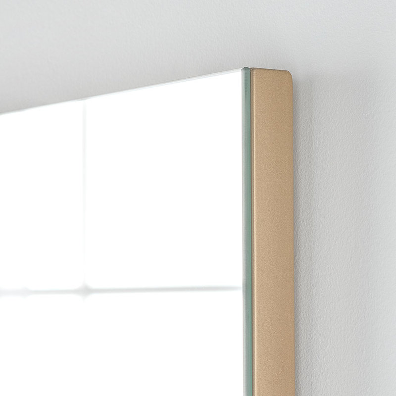 Drumnadrough Wood Flat Wall Mirror, Matt Gold