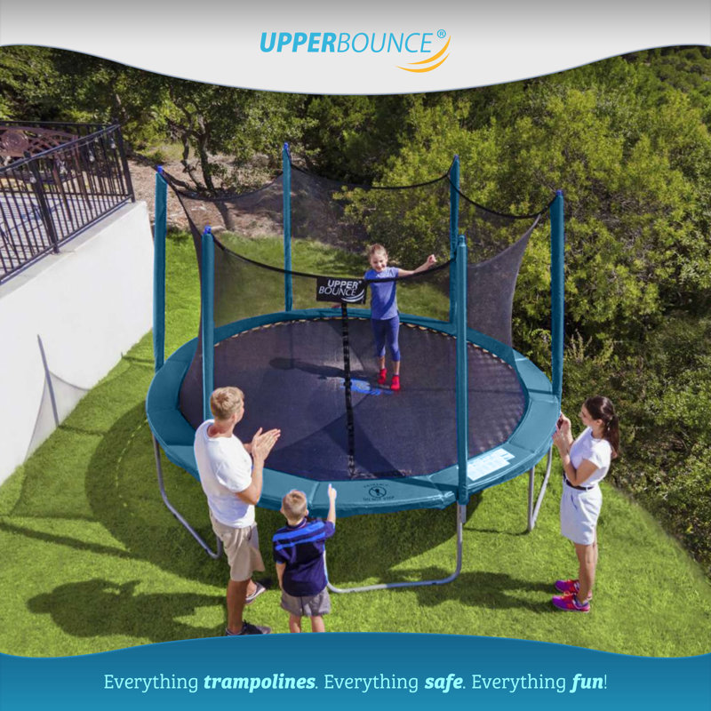 Ensemble de trampoline pour la cour extérieure / extérieure 14 pi avec système d'enclos de sécurité Machrus Upper Bounce