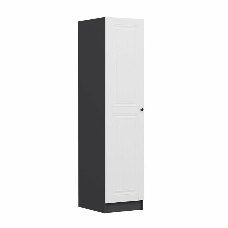 Elina Manufactured Wood Wardrobe, 190cm H x 45cm W x 52cm D, White/Black