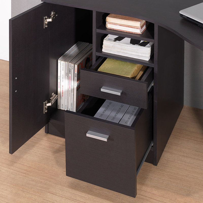 Bureau classique avec tiroirs et armoire