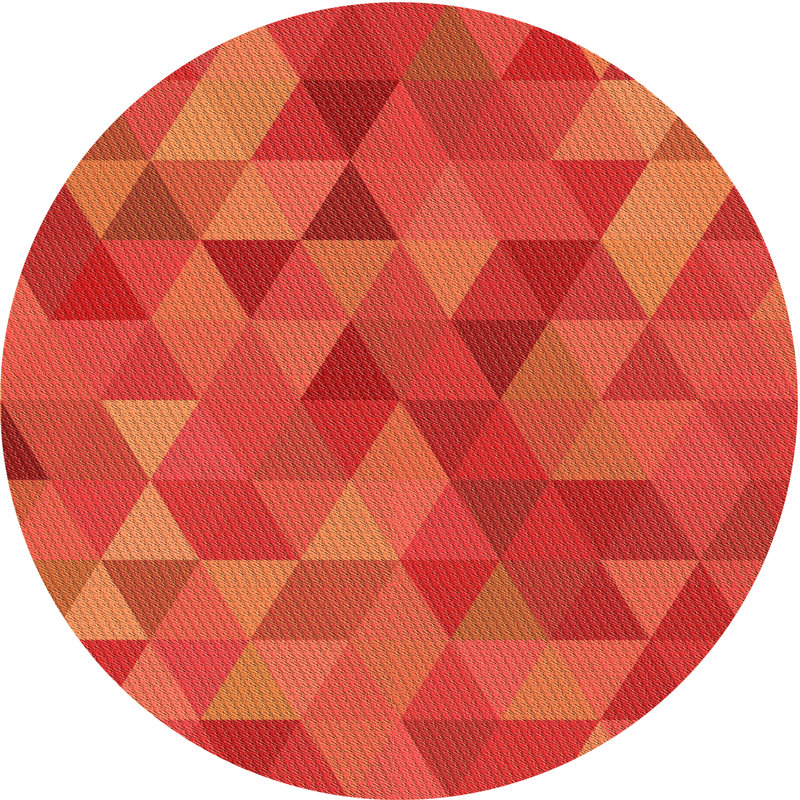 Tapis rouge / orange Brainerd, Rond 3 pi