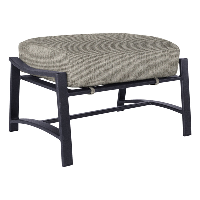 Avana Outdoor Ottoman, Graphite, Alcazar Redwood
