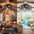 20"Woodland Silhouette Matte Black Caged Ceiling Fan with Light&Remote,Bladeless,6-Speed Reversible Motor