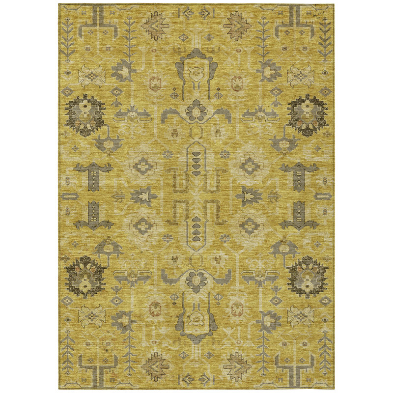Killingly Washable Oriental Indoor / Outdoor Rug, Rectangle 3' x 5'