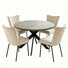 Bourke Modern Kitchen Dining Set, Round Dining Table with Dining Chairs