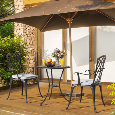Aatifa Round 2 - Person 25.39'' Long Aluminum Dining Set