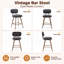 Tabourets de bar Nidovia 63,5 cm (25 po) de hauteur comptoir, pivotants à 360°, dossier bas, revêtement en similicuir, assise rembourrée, pieds en métal et repose-pieds.-2069176728-2069176729