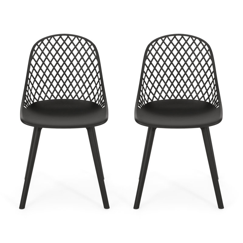 Modern Lily Chair For Outdoor - Black Polypropylene With Material And Base, 33.63 In. Height, 9.53 Lb Weight Outdoors Weather- Feature Elegant Design, Height