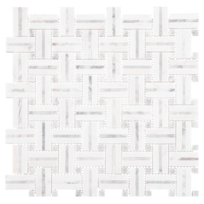 Fabrique 1 in. x 2 in. Basketweave Natural Stone Wall and Floor Mosaic Tile