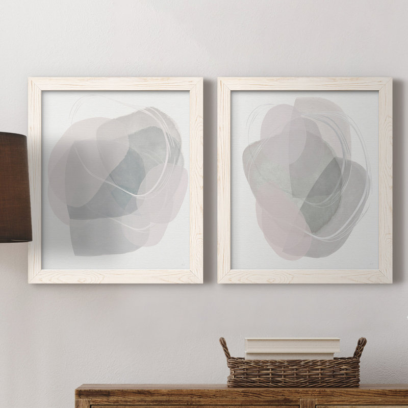River Jewels I - ensemble de 2 peintures sur toile encadrées, H 31,5 po x l 47 po x P 1,5 po, Cadre blanc