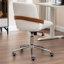 Home Office Chair - Upholstered Faux Leather Back Desk Chair, Ergonomic Executive Chair with Lumbar Support-389469676