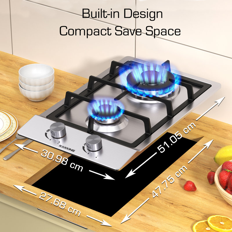 Gas Hob 2 Burners 30cm Built-in