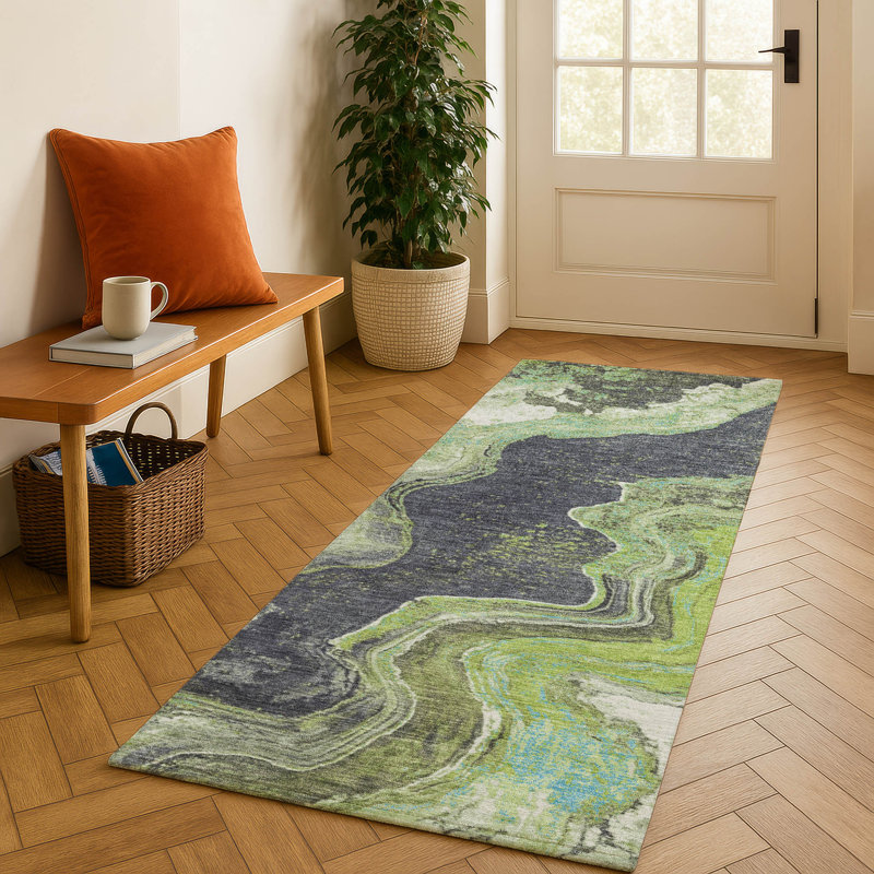 Premium Machine Washable Jakiyra AMF1907 Abstract Rug, Runner 2'3" x 7'6"