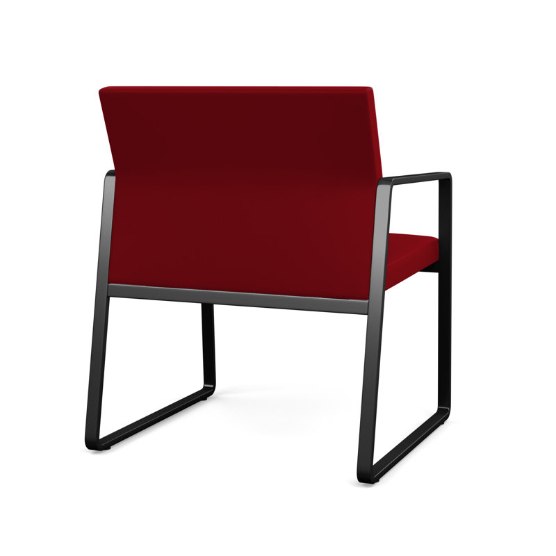 Chaise d'invité surdimensionnée Gansett, Noir, Vinyle Patriot Plus Bordeaux