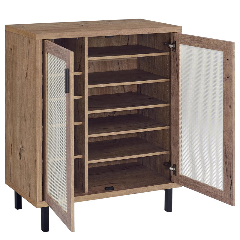 Armoire à chaussures 2 portes Stagg, chêne naturel