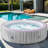 82" Inflatable Hot Tub Spa for 5–7 People, 130 Air Jets Portable Outdoor Home Spa with Built-In Pump, Heater up to 104°F, Lockable Energy-Saving Cover, 2 Cup Holders, 4 Replacement Filters, 264 Gallon Capacity