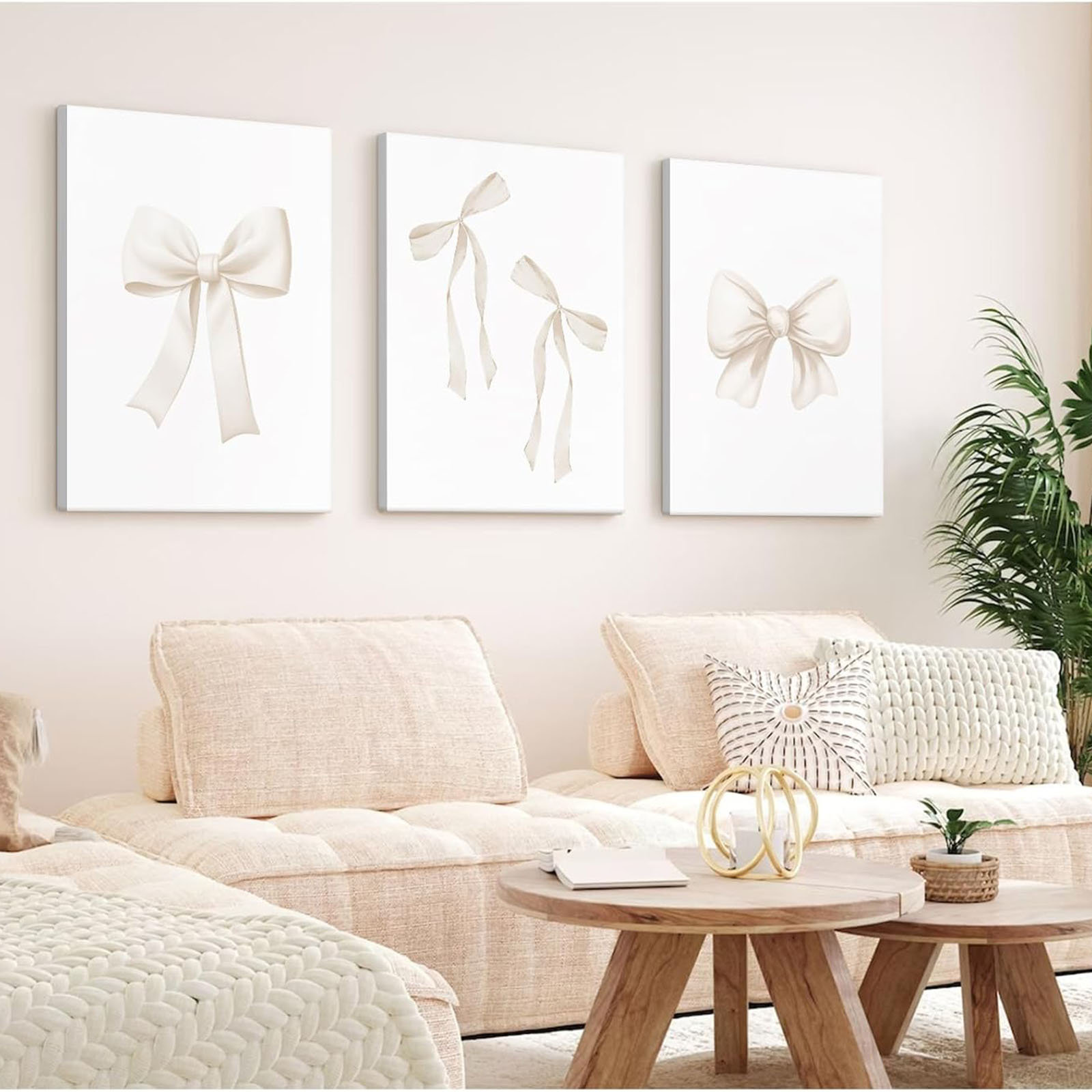 Mercer41 Bow Wall Art Coquette Room Canvas Decor Bow Poster Preppy Wall ...