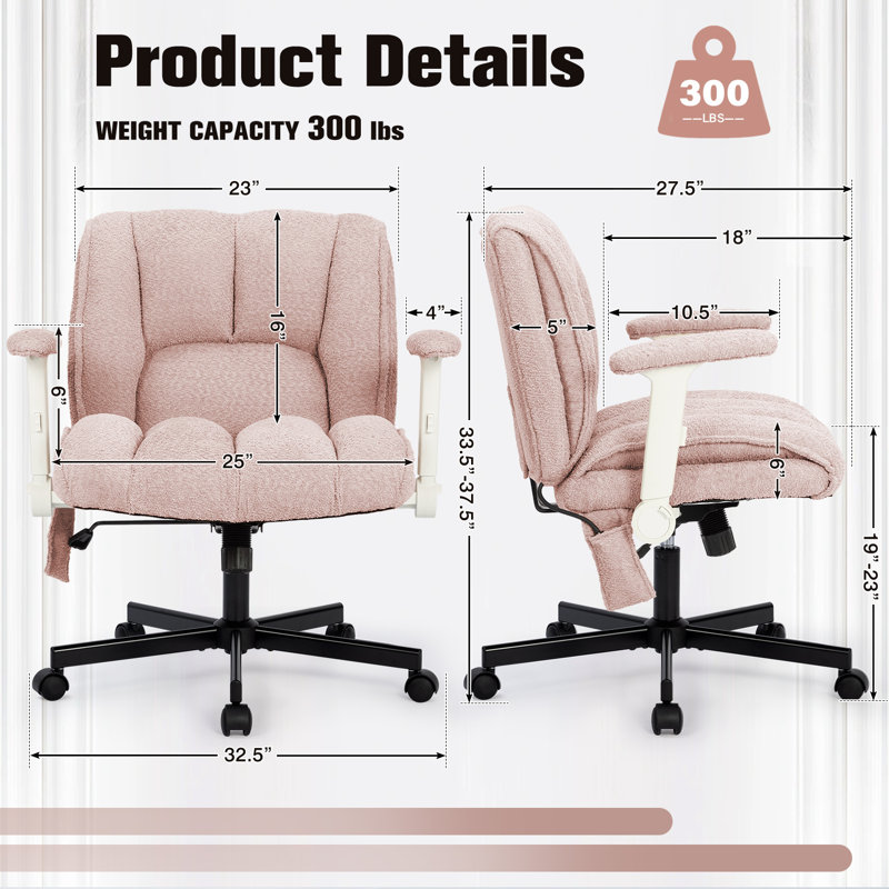 Fauteuil de bureau Criss Cross, Rose