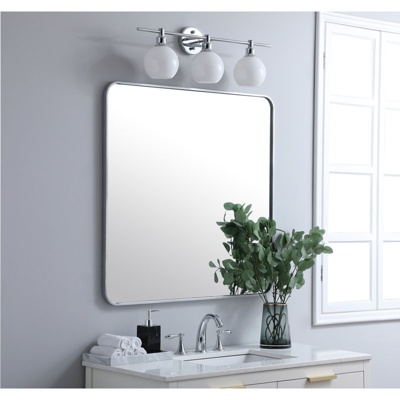Miroir mural Sabine, Argent, 36 po x 36 po