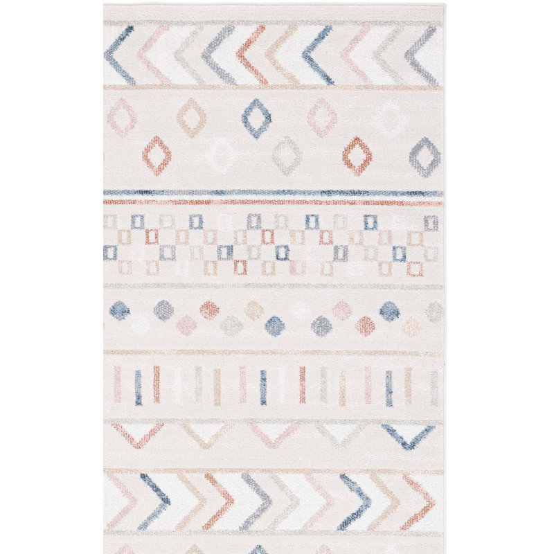 Tapis lavable Artavious 226 en beige / multicolore, Tapis de couloir 2 pi 2 po x 8 pi